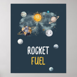 Rocket Fuel Galaxy Rymden Birthday Pojke Poster