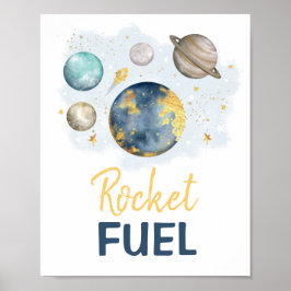 Rocket Fuel Galaxy Rymden Birthday Pojke Poster