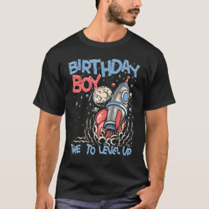 Rocket Galaxy Rymden Birthday Boy Time to Lev T Shirt
