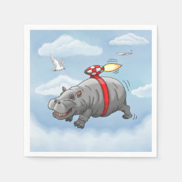 Rocket Hippos Fantastisk Flight Pappersservett
