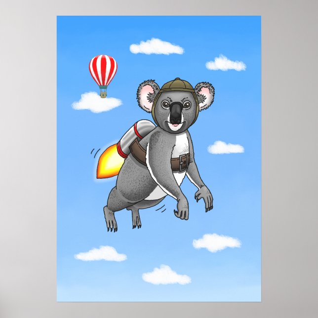 Rocket Koalas jetpack-åkning Poster (Framsidan)
