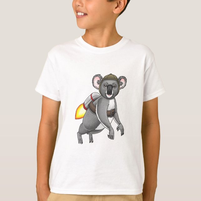 Rocket Koalas Jetpack-åkning T Shirt (Framsida)