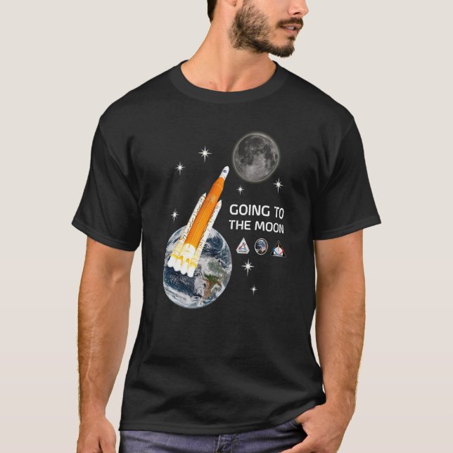 Rocket Launch går till Måne T Shirt (Framsida)