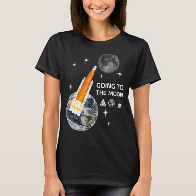 Rocket Launch går till Måne T Shirt (Framsida)