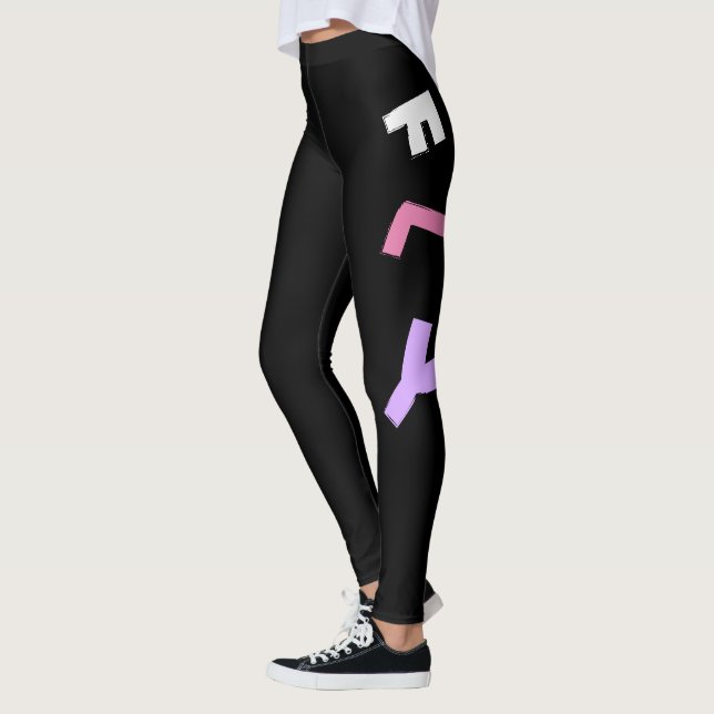 Rocket - Lila & PinkAbstract Pop Art. FLY! Leggings (Vänster)