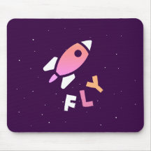 Rocket - Lila & Rosa Abstrakt Pop Art. FLY!