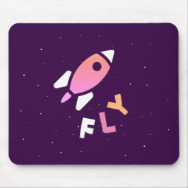 Rocket - Lila & Rosa Abstrakt Pop Art. FLY! Musmatta