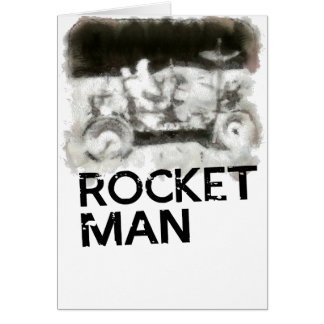 Rocket Man Astronaut på Måne Hälsningskort