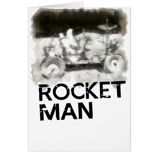Rocket Man Astronaut på Måne Hälsningskort (Framsidan)