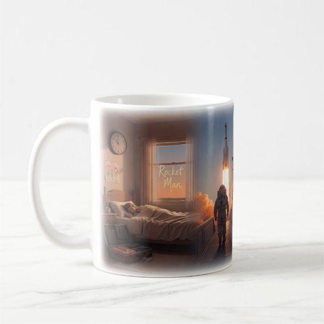 Rocket Man Rymdresa Dröm Mug Kaffemugg (Vänster)
