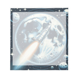 Rocket Måne Space Anteckningsblock