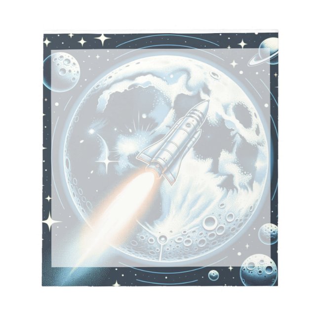 Rocket Måne Space Anteckningsblock (Framsida)