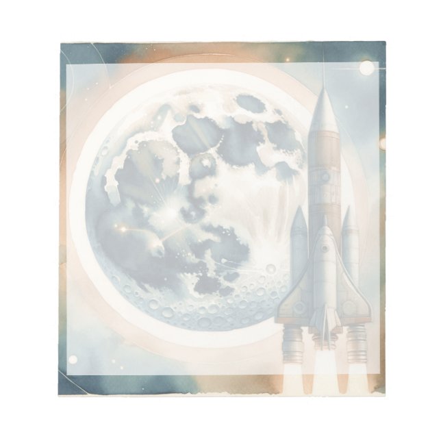 Rocket Måne Space Anteckningsblock (Framsida)
