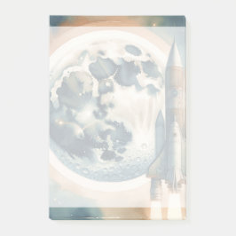 Rocket Måne Space Post-it Block