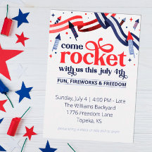 Rocket med oss Fjärde juli-partiets inbjudan
