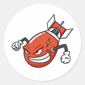 Rocket Missile Sticker Runt Klistermärke