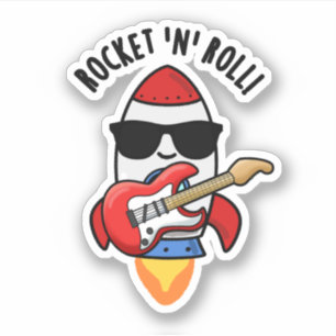 Rocket och Roll Funny Rocket Pun Klistermärken