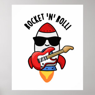Rocket och Roll Funny Rocket Pun Poster