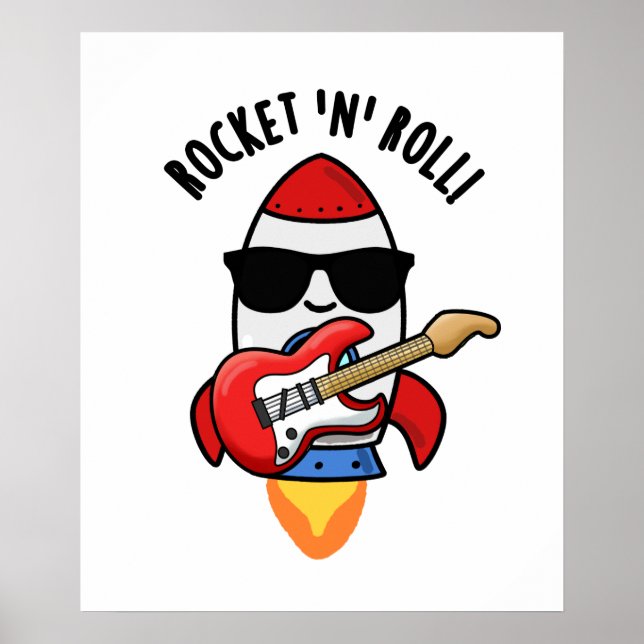 Rocket och Roll Funny Rocket Pun Poster (Framsidan)