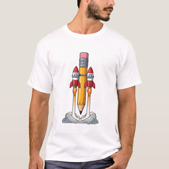 Rocket Pencil T Shirt (Framsida)