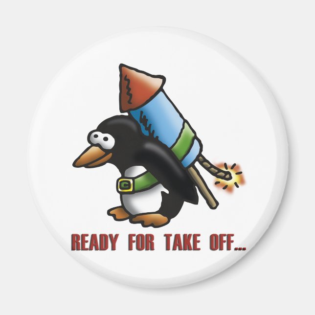 rocket pinguin E Magnet (Framsidan)