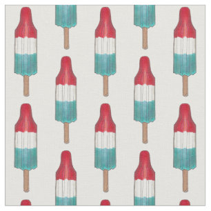 Rocket Pop Popsicle 4:e patriotisk röd blå Tyg
