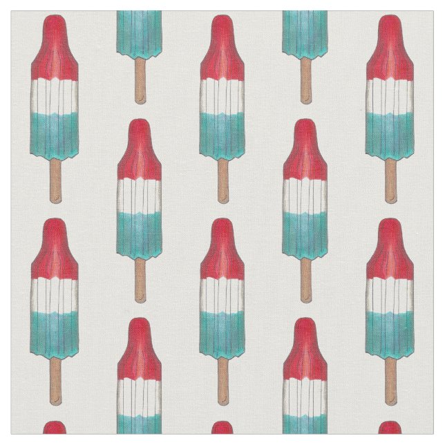 Rocket Pop Popsicle 4:e patriotisk röd blå Tyg (Närbild)