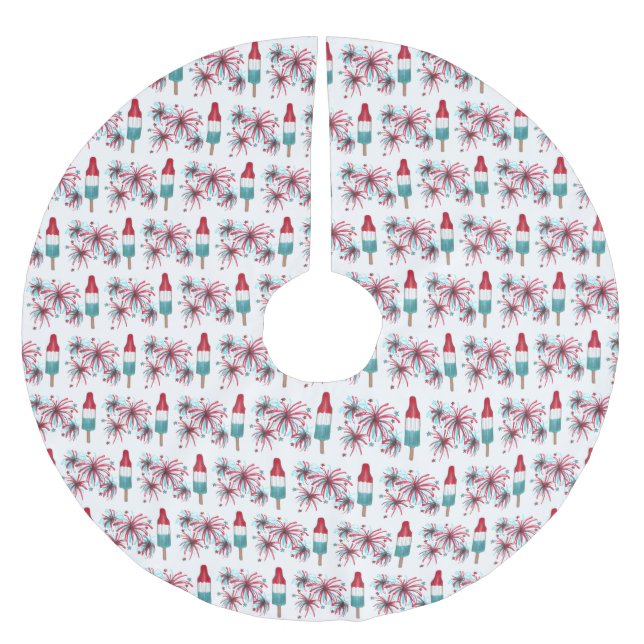 Rocket Pop Popsicle Fireworks Patriotic 4 juli Julgransmatta Borstad Polyester (Framsidan)