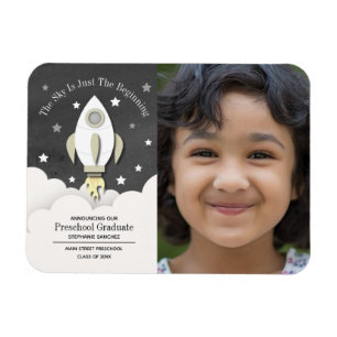 Rocket Preschool Studenten Photo Magnet