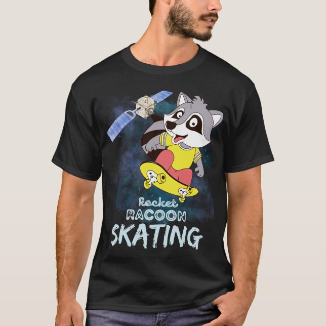 Rocket Racoon Skating T Shirt (Framsida)