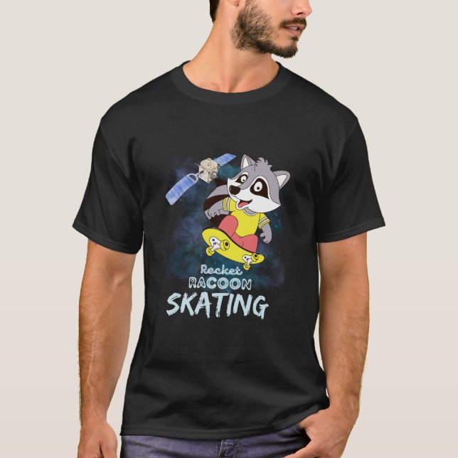 Rocket Racoon Skating T Shirt (Framsida)