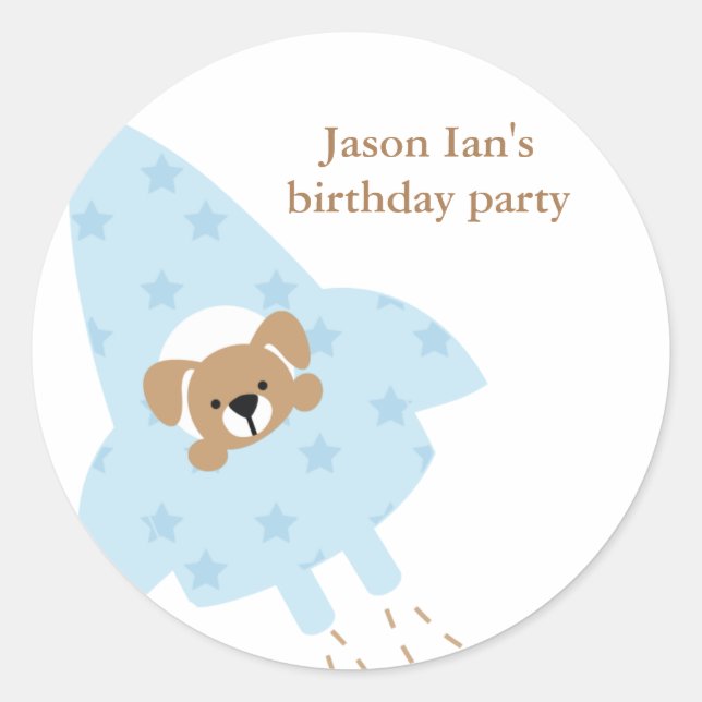 Rocket Runt Klistermärke (Framsida)