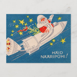 Rocket Santa julhälsningar Vykort