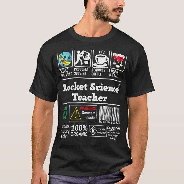 Rocket Science Teacher Skills inkluderade Problems T Shirt (Framsida)