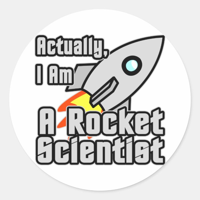 Rocket Scientist Runt Klistermärke (Framsida)