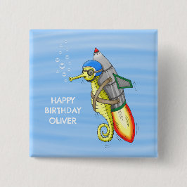 Rocket Seahorse Birthday Knapp
