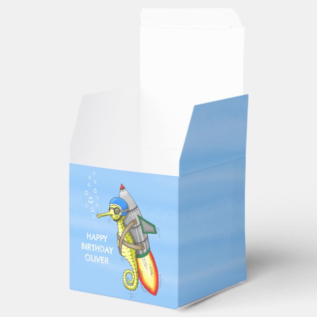 Rocket Seahorse Birthday Presentaskar (Öppnad)