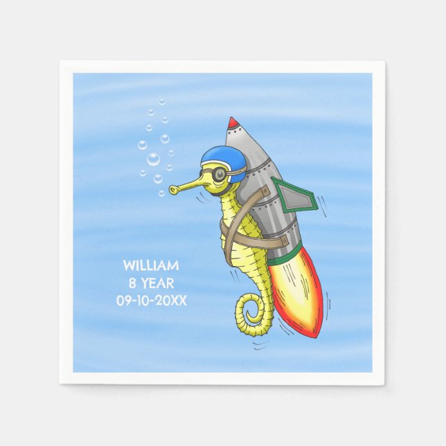 Rocket Seahorse Pappersservett (Framsidan)