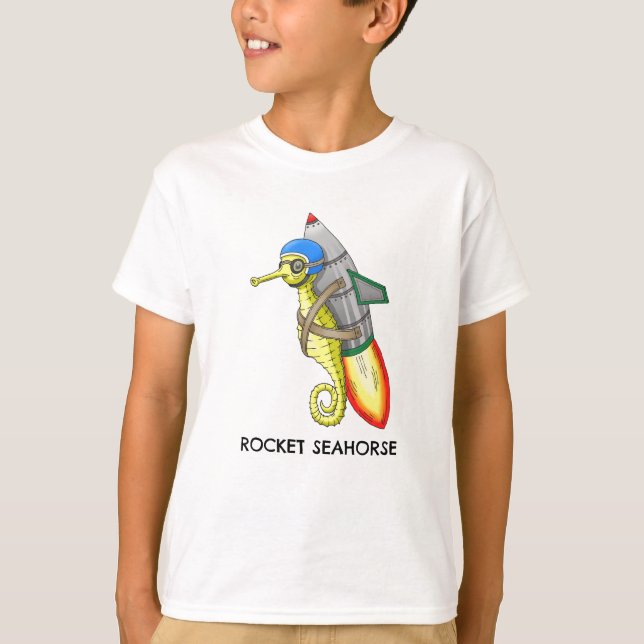 Rocket Seahorse T Shirt (Framsida)