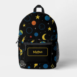 Rocket Ship Backpack with Solar System Design