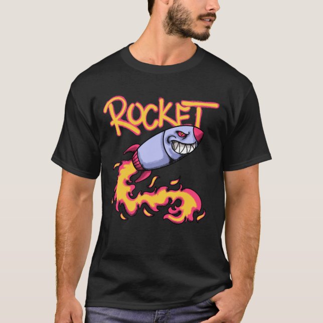 Rocket Shooting streetwear T Shirt (Framsida)