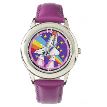 Rocket Shuttle Space Lila Girl Girl Watch Watch