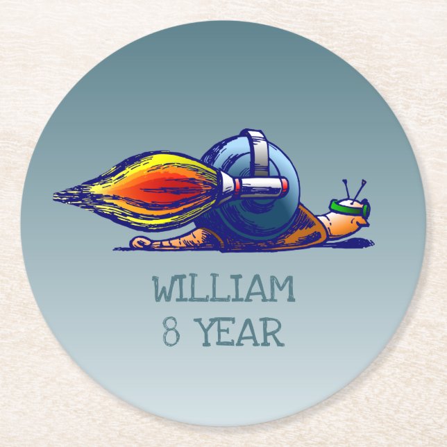 Rocket Snigel Underlägg Papper Rund (Framsidan)