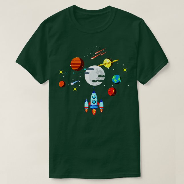 Rocket Solar System T Shirt (Design framsida)