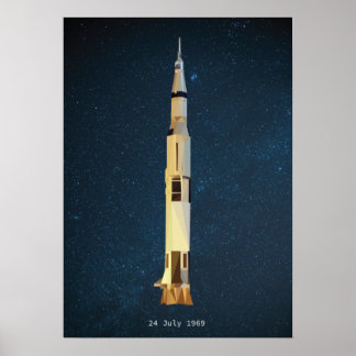 Rocket Space Apollo 11 Måne Landing Poster