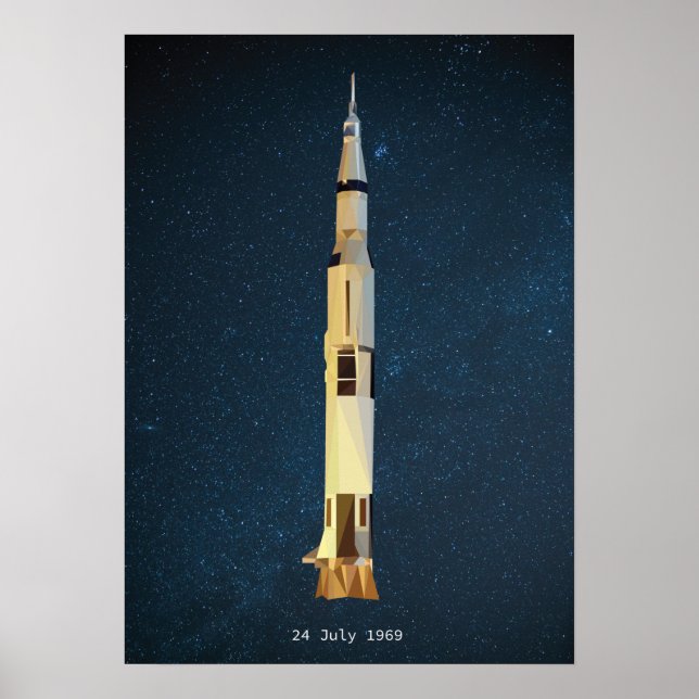 Rocket Space Apollo 11 Måne Landing Poster (Framsidan)