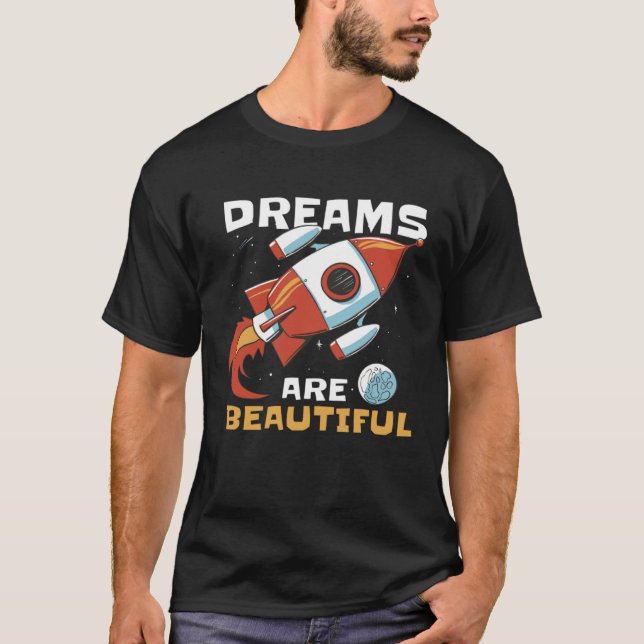 Rocket Space Dreams A Stellar Way to Inspire Young T Shirt (Framsida)