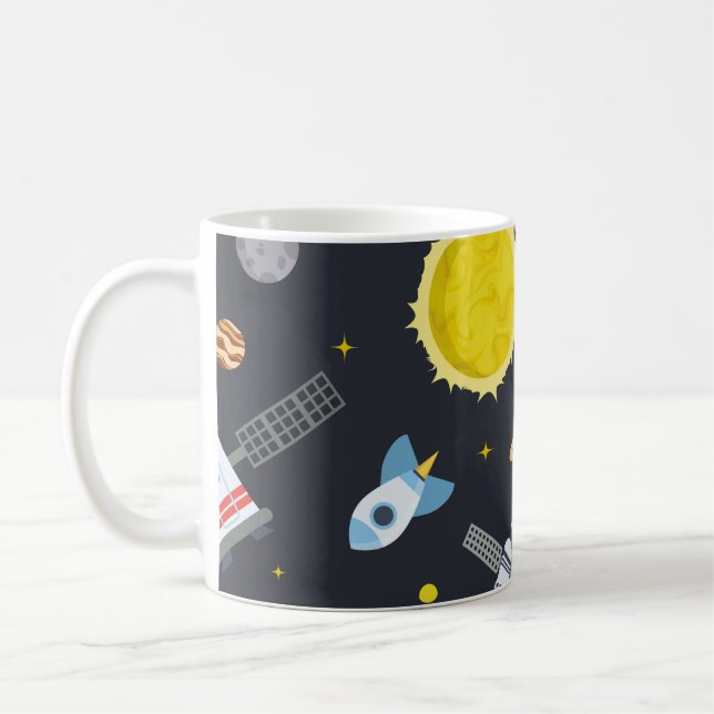 Rocket space globe solar system and planet cosmos  kaffemugg (Vänster)