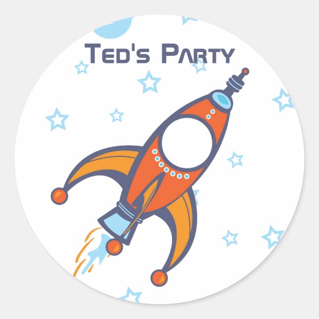 Rocket Sticker Runt Klistermärke (Framsida)