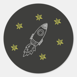 Rocket Sticker Runt Klistermärke